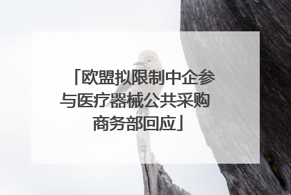 欧盟拟限制中企参与医疗器械公共采购 商务部回应