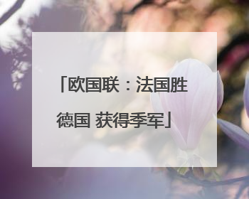 欧国联：法国胜德国 获得季军