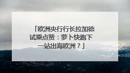 欧洲央行行长拉加德试乘点赞：萝卜快跑下一站出海欧洲？