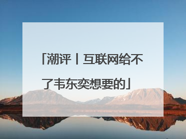 潮评丨互联网给不了韦东奕想要的