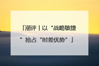 潮评丨以“战略敏捷”抢占“时差优势”