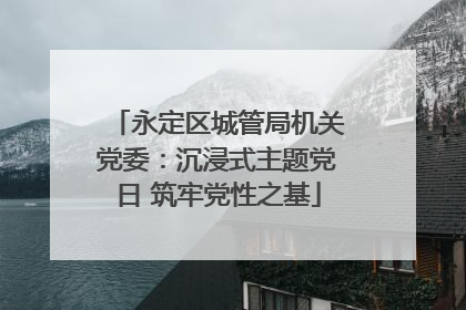 永定区城管局机关党委：沉浸式主题党日 筑牢党性之基