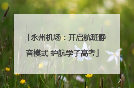 永州机场：开启航班静音模式 护航学子高考