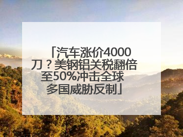 汽车涨价4000刀？美钢铝关税翻倍至50%冲击全球 多国威胁反制