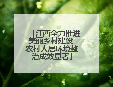 江西全力推进美丽乡村建设 农村人居环境整治成效显著