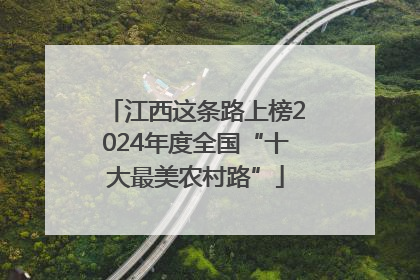 江西这条路上榜2024年度全国“十大最美农村路”