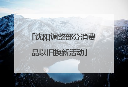 沈阳调整部分消费品以旧换新活动
