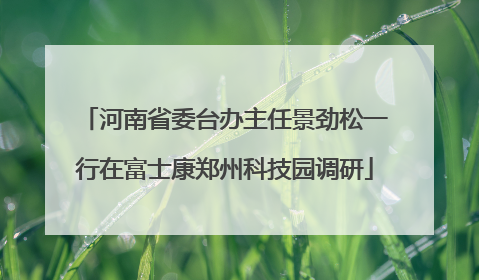 河南省委台办主任景劲松一行在富士康郑州科技园调研