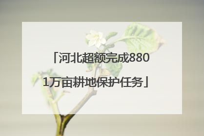 河北超额完成8801万亩耕地保护任务