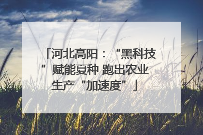 河北高阳：“黑科技”赋能夏种 跑出农业生产“加速度”