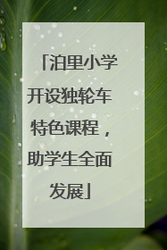 泊里小学开设独轮车特色课程，助学生全面发展
