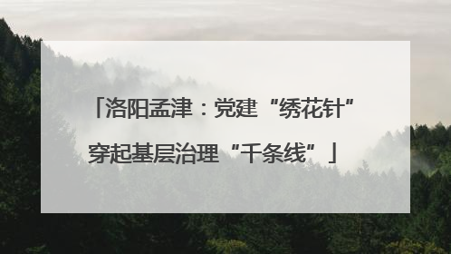 洛阳孟津：党建“绣花针”穿起基层治理“千条线”