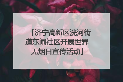 济宁高新区洸河街道东闸社区开展世界无烟日宣传活动