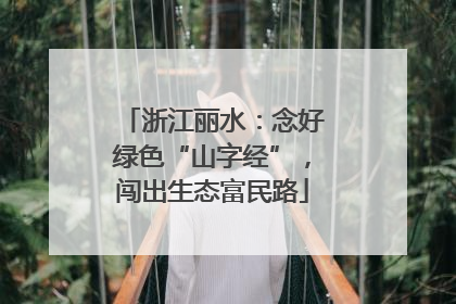 浙江丽水：念好绿色“山字经”，闯出生态富民路