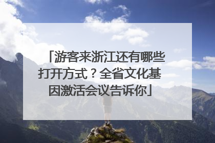 游客来浙江还有哪些打开方式？全省文化基因激活会议告诉你