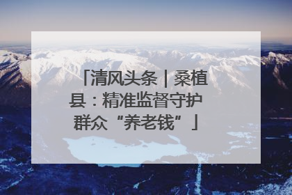清风头条｜桑植县：精准监督守护群众“养老钱”
