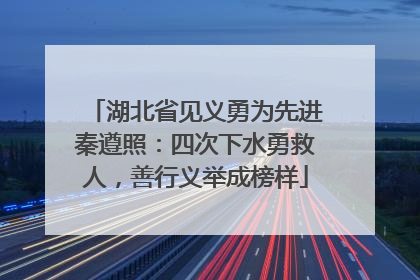 湖北省见义勇为先进秦遵照：四次下水勇救人，善行义举成榜样