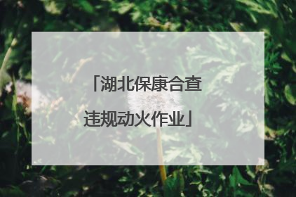 湖北保康合查违规动火作业