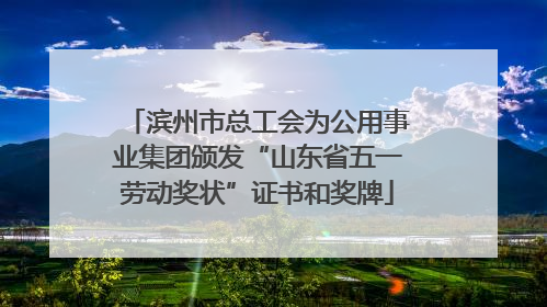 滨州市总工会为公用事业集团颁发“山东省五一劳动奖状”证书和奖牌