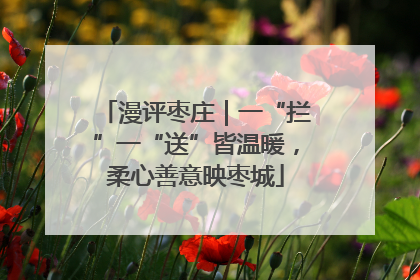 漫评枣庄｜一“拦”一“送”皆温暖，柔心善意映枣城