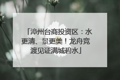 漳州台商投资区：水更清、景更美！龙舟竞渡见证满城碧水