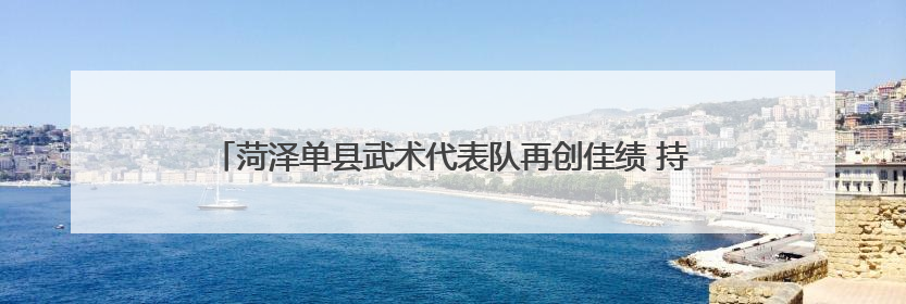菏泽单县武术代表队再创佳绩 持续擦亮“全国武术之乡”金名片