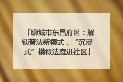 聊城市东昌府区：解锁普法新模式，“沉浸式”模拟法庭进社区