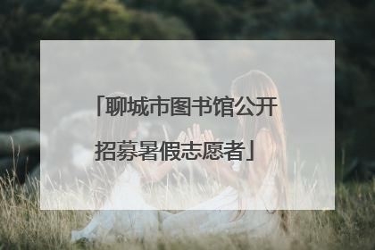 聊城市图书馆公开招募暑假志愿者