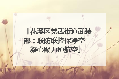 花溪区党武街道武装部：联防联控保净空 凝心聚力护航空