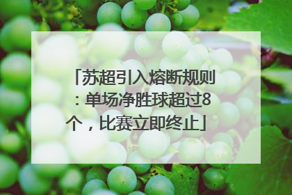 苏超引入熔断规则：单场净胜球超过8个，比赛立即终止