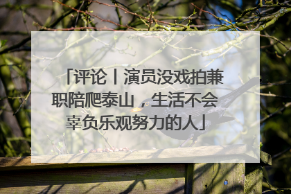 评论丨演员没戏拍兼职陪爬泰山，生活不会辜负乐观努力的人