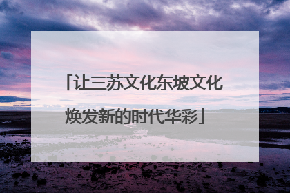 让三苏文化东坡文化焕发新的时代华彩