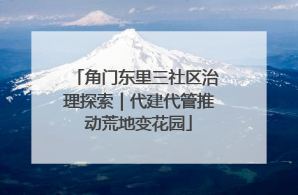 角门东里三社区治理探索｜代建代管推动荒地变花园