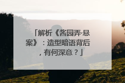 解析《酱园弄·悬案》：造型暗语背后，有何深意？