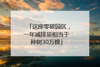 这座零碳园区，一年减排量相当于种树30万棵