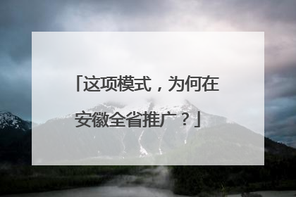 这项模式，为何在安徽全省推广？