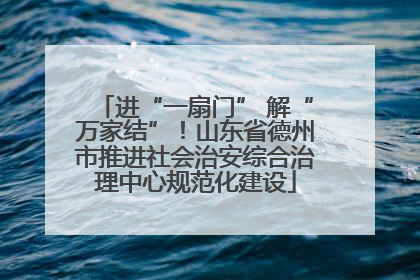 进“一扇门” 解“万家结”！山东省德州市推进社会治安综合治理中心规范化建设