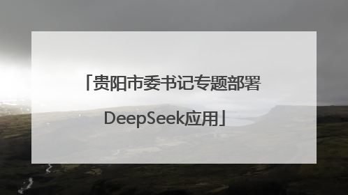贵阳市委书记专题部署DeepSeek应用