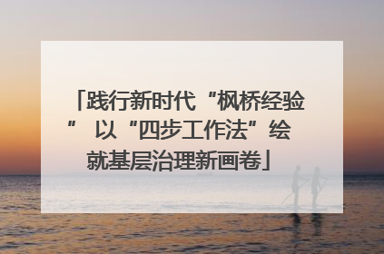 践行新时代“枫桥经验” 以“四步工作法”绘就基层治理新画卷