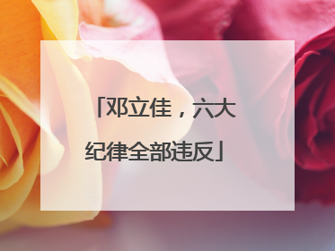 邓立佳，六大纪律全部违反