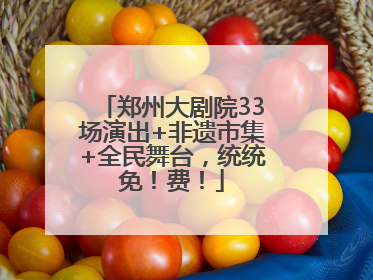 郑州大剧院33场演出+非遗市集+全民舞台，统统免！费！