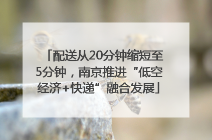 配送从20分钟缩短至5分钟，南京推进“低空经济+快递”融合发展