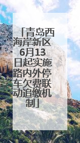 青岛西海岸新区6月13日起实施路内外停车欠费联动追缴机制