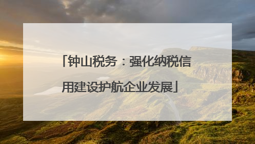 钟山税务：强化纳税信用建设护航企业发展