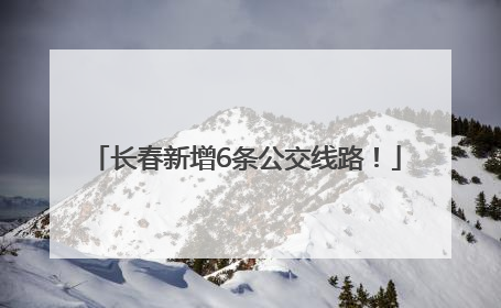 长春新增6条公交线路！