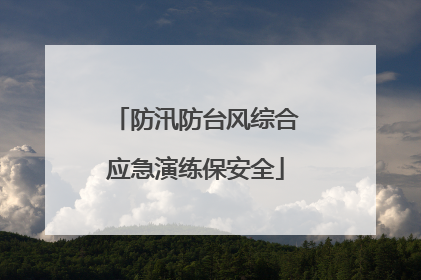 防汛防台风综合应急演练保安全