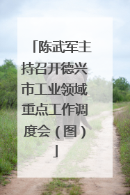 陈武军主持召开德兴市工业领域重点工作调度会（图）
