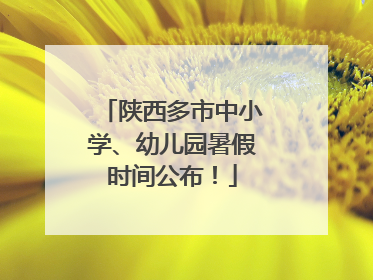 陕西多市中小学、幼儿园暑假时间公布！