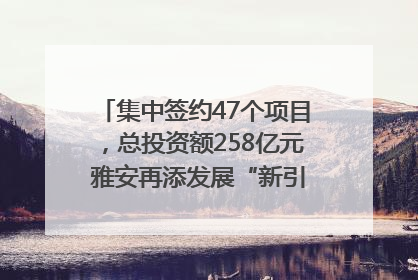 集中签约47个项目，总投资额258亿元 雅安再添发展“新引擎”｜数读西投