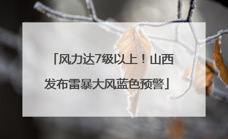 风力达7级以上！山西发布雷暴大风蓝色预警